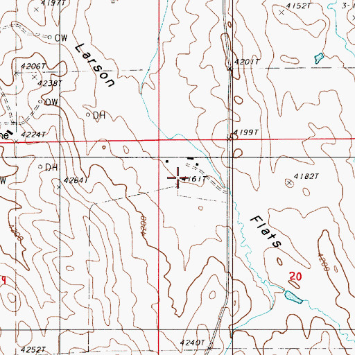 Topographic Map of Sidner Flats, WY