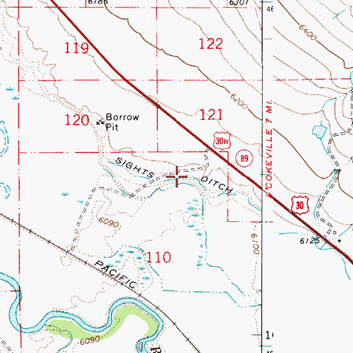 Topographic Map of Sights Ditch, WY