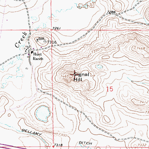 Topographic Map of Signal Hill, WY