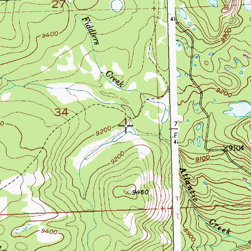 Topographic Map of Silas Creek, WY