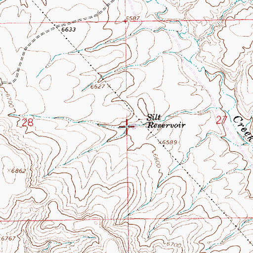 Topographic Map of Silt Reservoir, WY