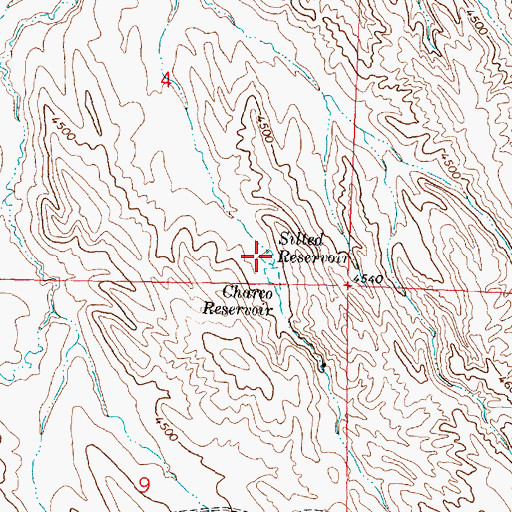 Topographic Map of Silted Reservoir, WY
