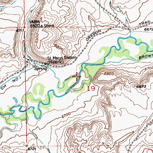 Topographic Map of Silver Creek, WY