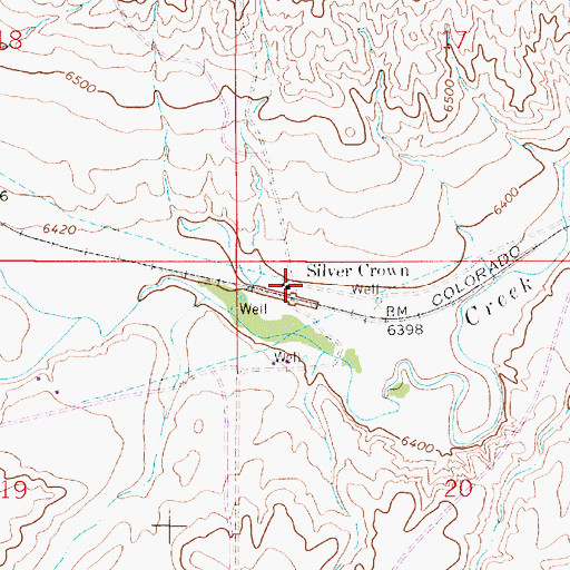 Topographic Map of Silver Crown, WY