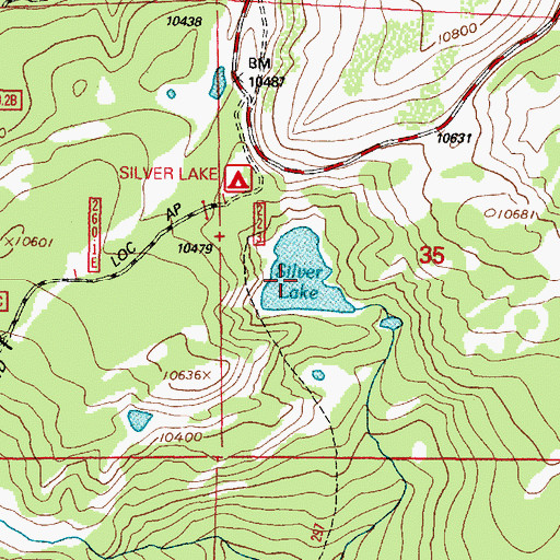 Topographic Map of Silver Lake, WY