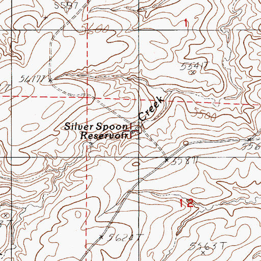 Topographic Map of Silver Spoon Reservoir, WY