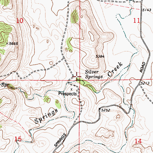 Topographic Map of Silver Springs, WY