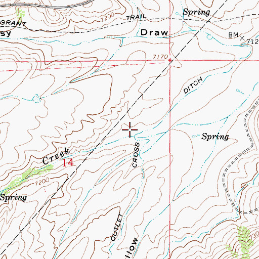 Topographic Map of Silver Springs Creek, WY