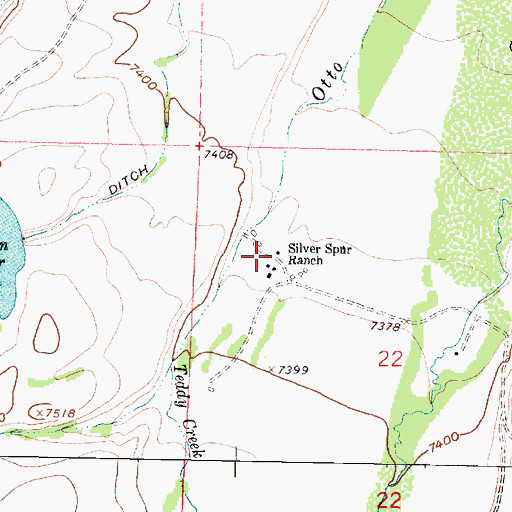 Topographic Map of Silver Spur Ranch, WY