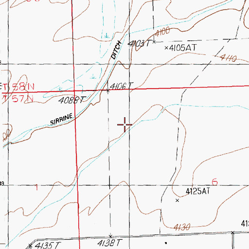 Topographic Map of Simpson Ditch, WY