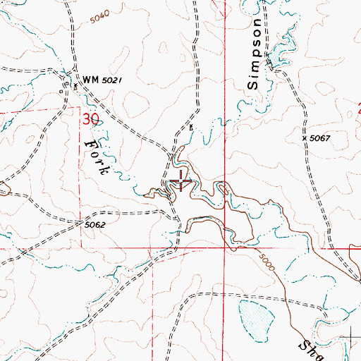 Topographic Map of Simpson Draw, WY