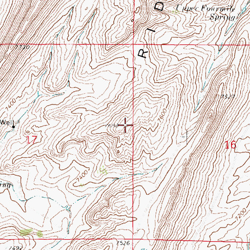 Topographic Map of Simpson Ridge, WY
