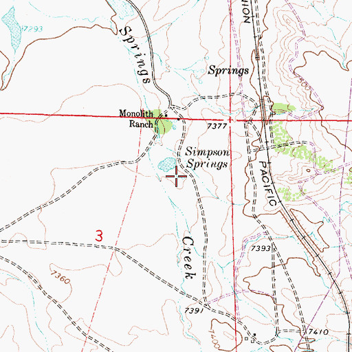 Topographic Map of Simpson Springs, WY