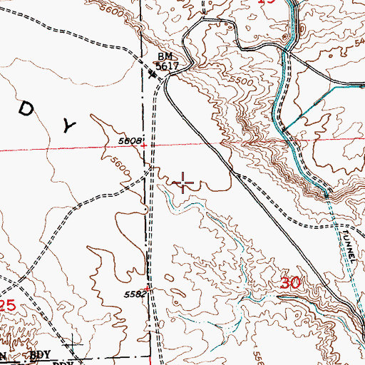 Topographic Map of Muddy Ridge, WY