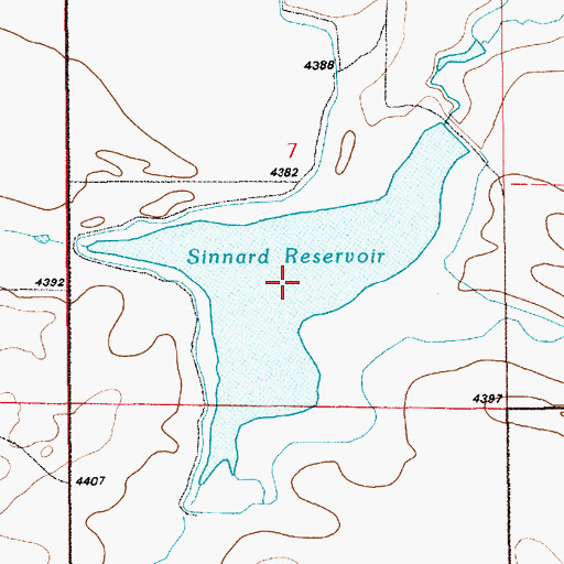 Topographic Map of Sinnard Reservoir, WY