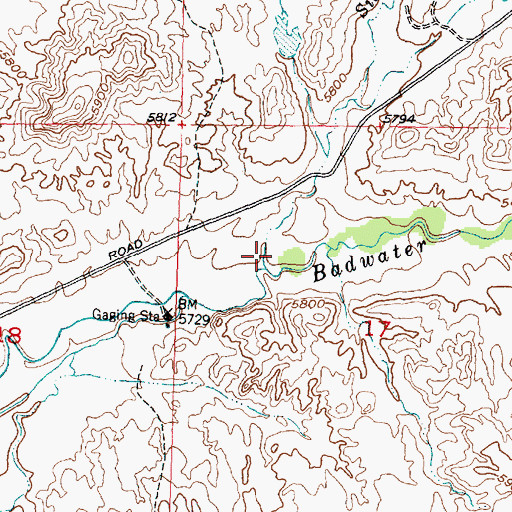Topographic Map of Sioux Creek, WY