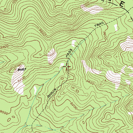 Topographic Map of Sioux Pass Trail, WY