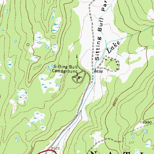 Topographic Map of Sitting Bull Campground, WY