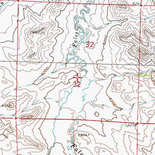 Topographic Map of Sixmile Creek, WY