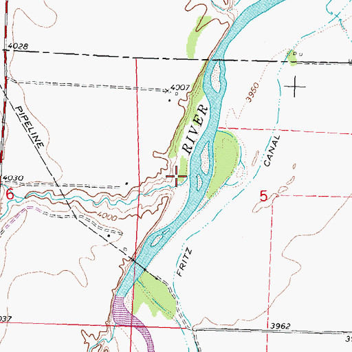 Topographic Map of Sixmile Creek, WY