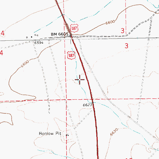 Topographic Map of Sixmile Draw, WY