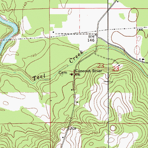 Topographic Map of Conecuh River Missionary Baptist Church, AL