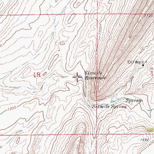 Topographic Map of Sixmile Reservoir, WY