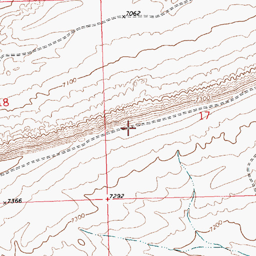 Topographic Map of Sixmile Rim, WY