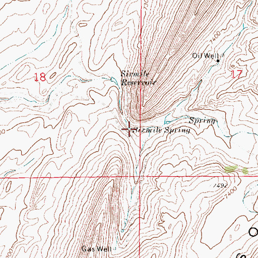 Topographic Map of Sixmile Spring, WY
