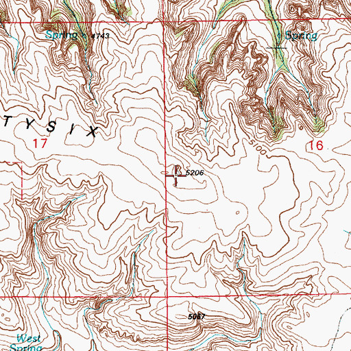 Topographic Map of Sixtysix Mountain, WY
