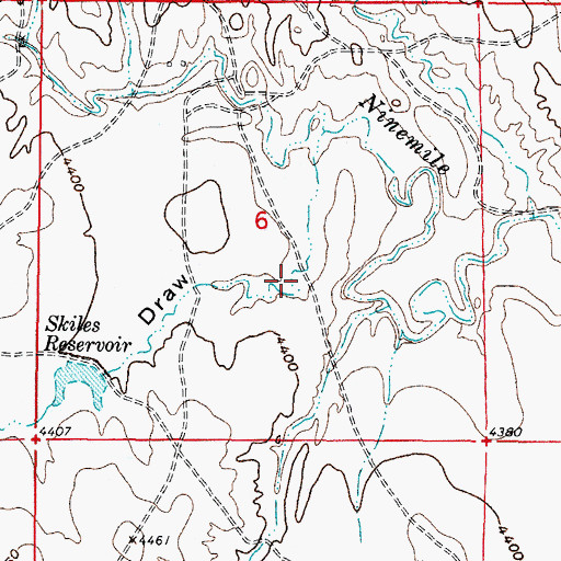 Topographic Map of Skiles Draw, WY
