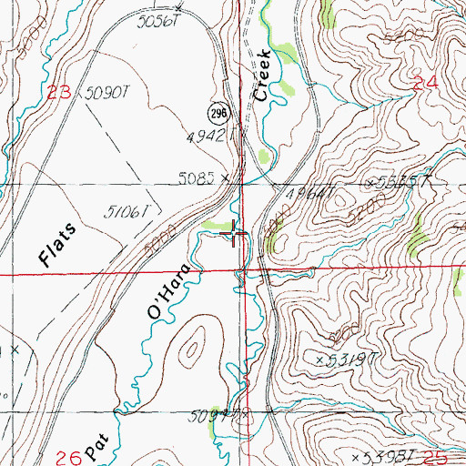 Topographic Map of Skull Creek, WY