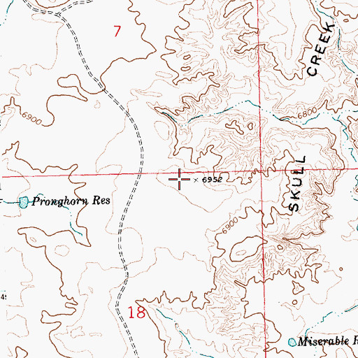 Topographic Map of Skull Creek Rim, WY