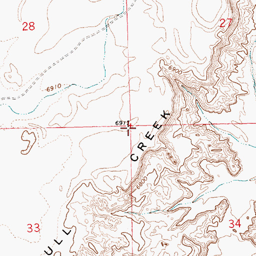 Topographic Map of Skull Creek Rim, WY