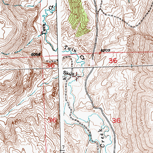 Topographic Map of Skull Gulch, WY
