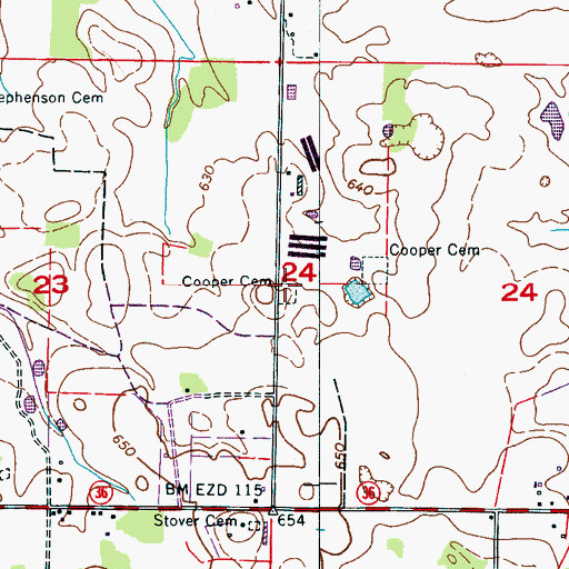 Topographic Map of Cooper Cemetery, AL