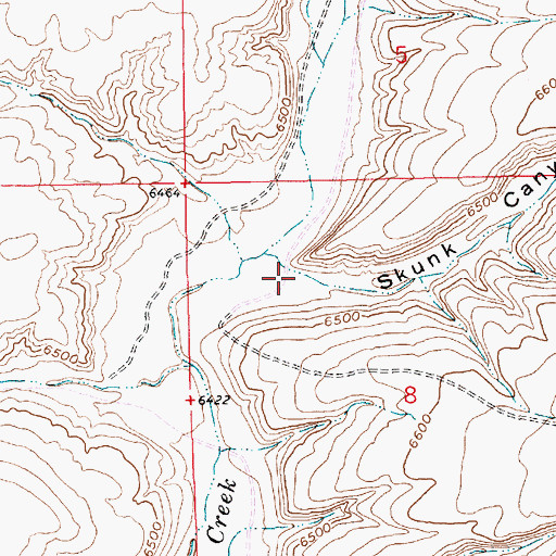 Topographic Map of Skunk Canyon, WY