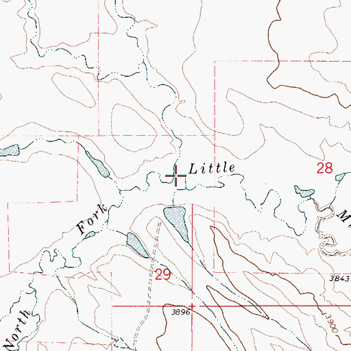 Topographic Map of Skunk Creek, WY