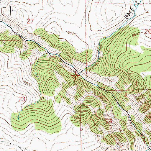 Topographic Map of Slab Creek, WY
