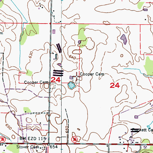 Topographic Map of Cooper Cemetery, AL