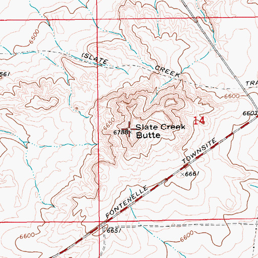 Topographic Map of Slate Creek Butte, WY
