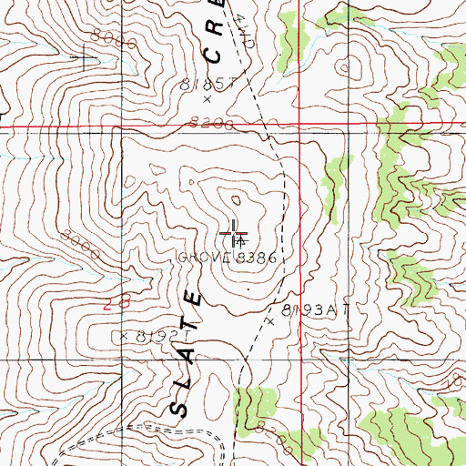 Topographic Map of Slate Creek Ridge, WY