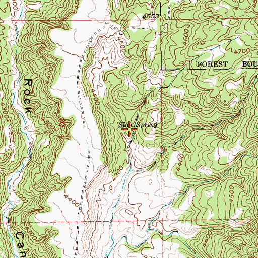 Topographic Map of Slate Spring, WY