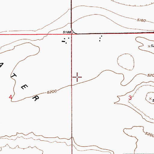 Topographic Map of Slater Flats, WY
