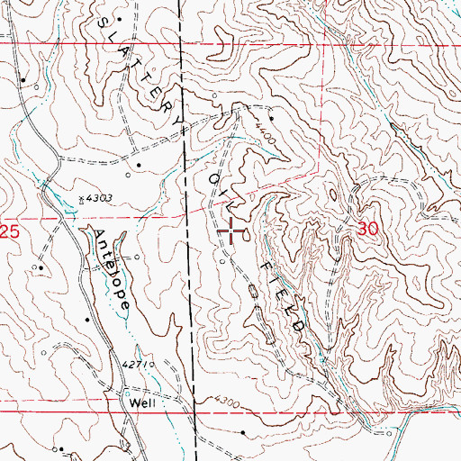Topographic Map of Slattery Oil Field, WY