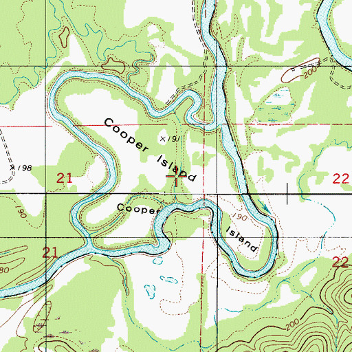 Topographic Map of Cooper Island, AL