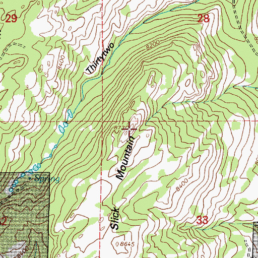 Topographic Map of Slick Mountain, WY