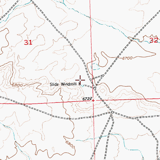 Topographic Map of Slide Windmill, WY