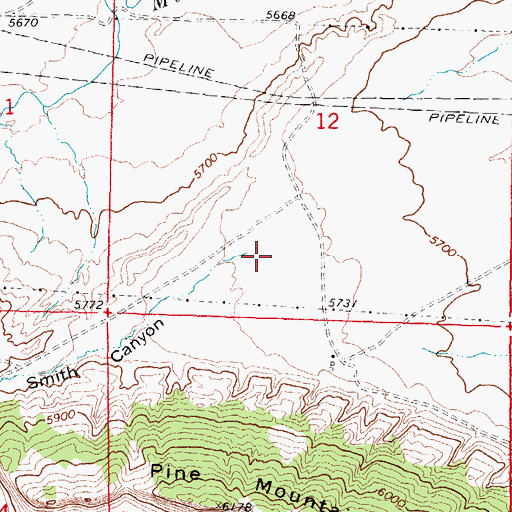 Topographic Map of Smith Canyon, WY