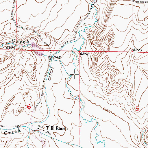 Topographic Map of Smith Creek, WY